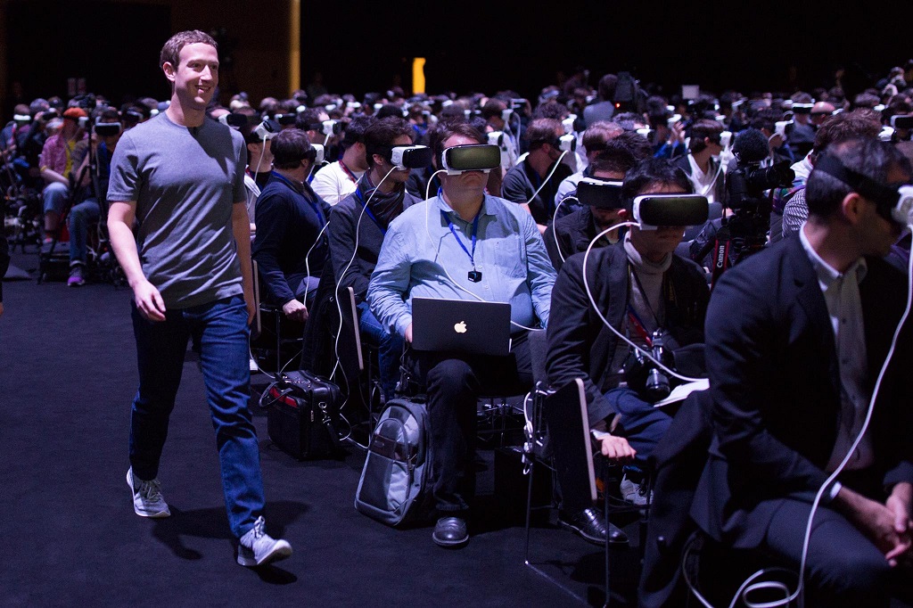 Mark Zuckerberg na konferencji Mobile World Congress w 2016 roku